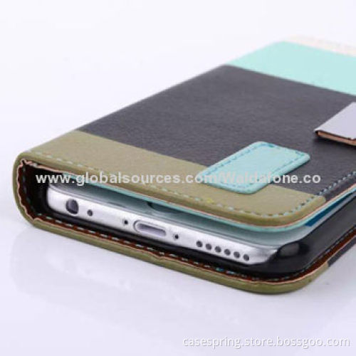 Rainbow-colored PU Leather Case for iPhone 6, Collision Color